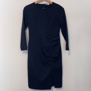 Boden Black Ruched Side Jersey Dress Size 8P